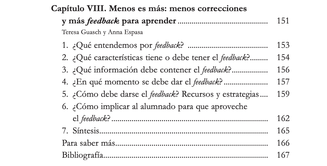 Menos es más: menos correcciones y más feedback para aprender